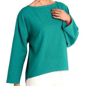 SOFT SURROUNDINGS Slightly Oversized Cotton Gauze Pullover Boatneck Tunic size L